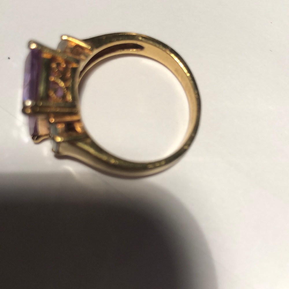 Beautiful gold overlay silver purple cubic zirc